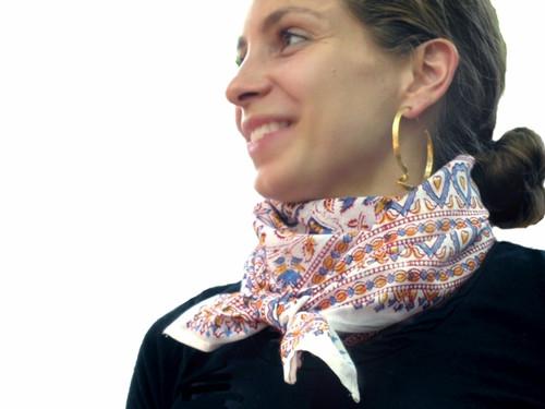 Tilonia® Beachcomber Scarf - Blue &amp; Red Floral Block Print from Sprout Enterprise®